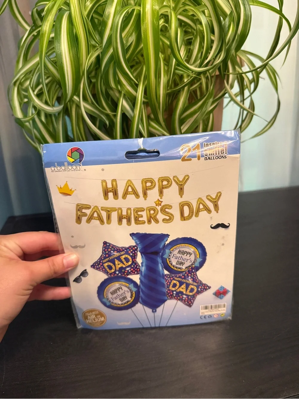 Happy Father's Day Balloon Kit - Gold Lettering & Blue Accents